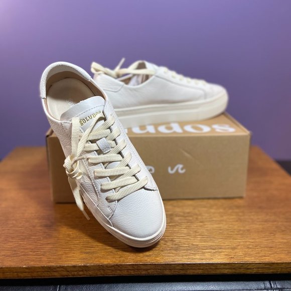 Soludos Women's Ibiza Platform Classic Leather Sneaker White Casual Summer NEW - Picture 4 of 11